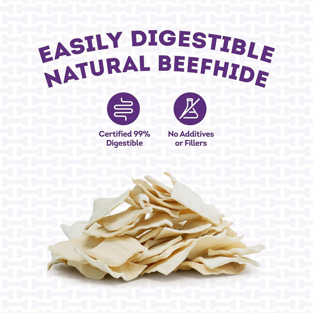 American Sourced Beefhide Chips Dog Chew Treats - Natural Flavor