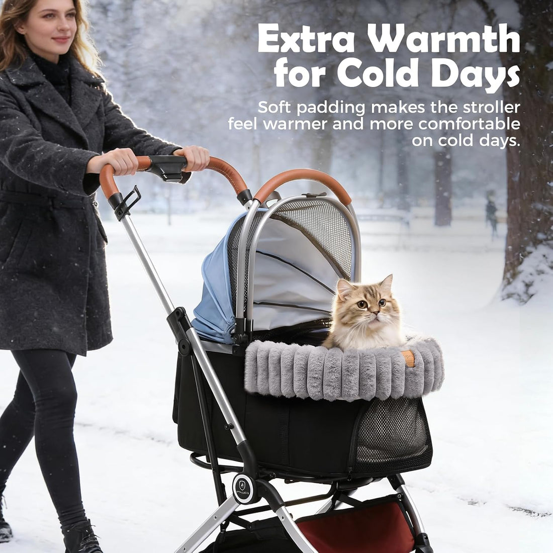 GTPLAYER Pet Stroller Mat, Plush Quilted Dog & Cat Stroller Liner Pad