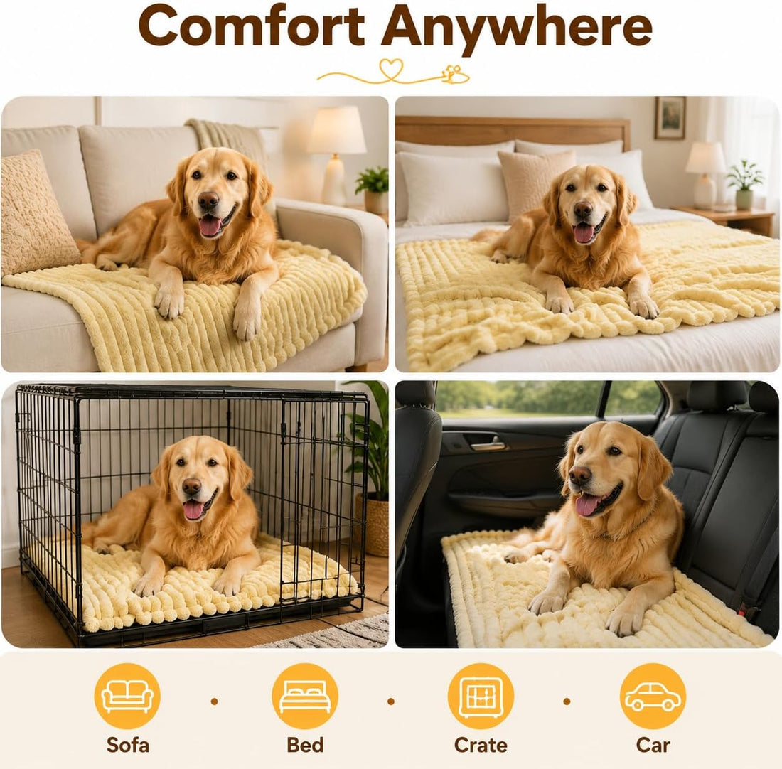 Emotional Support Blanket Yellow for Dogs Security Blanket