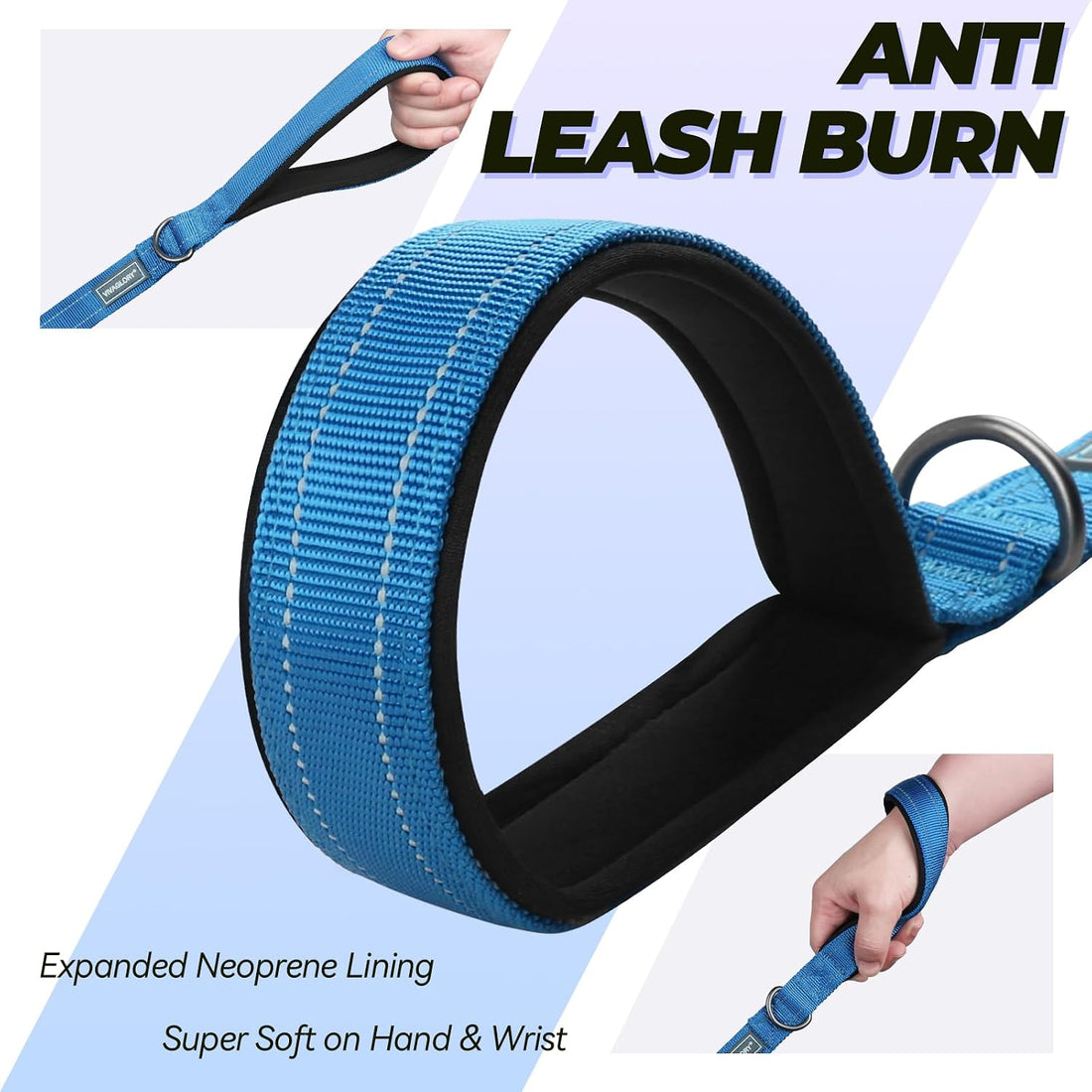 VIVAGLORY Double Handle Dog Leash Twingrip, 4ft x 1in