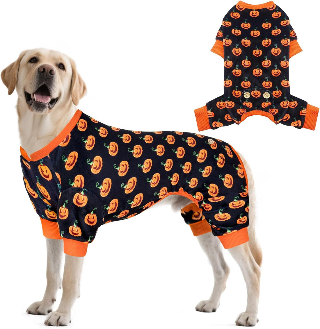 KYEESE Halloween Dog Pajamas for Medium Large Dog Onesie with Pumpkin