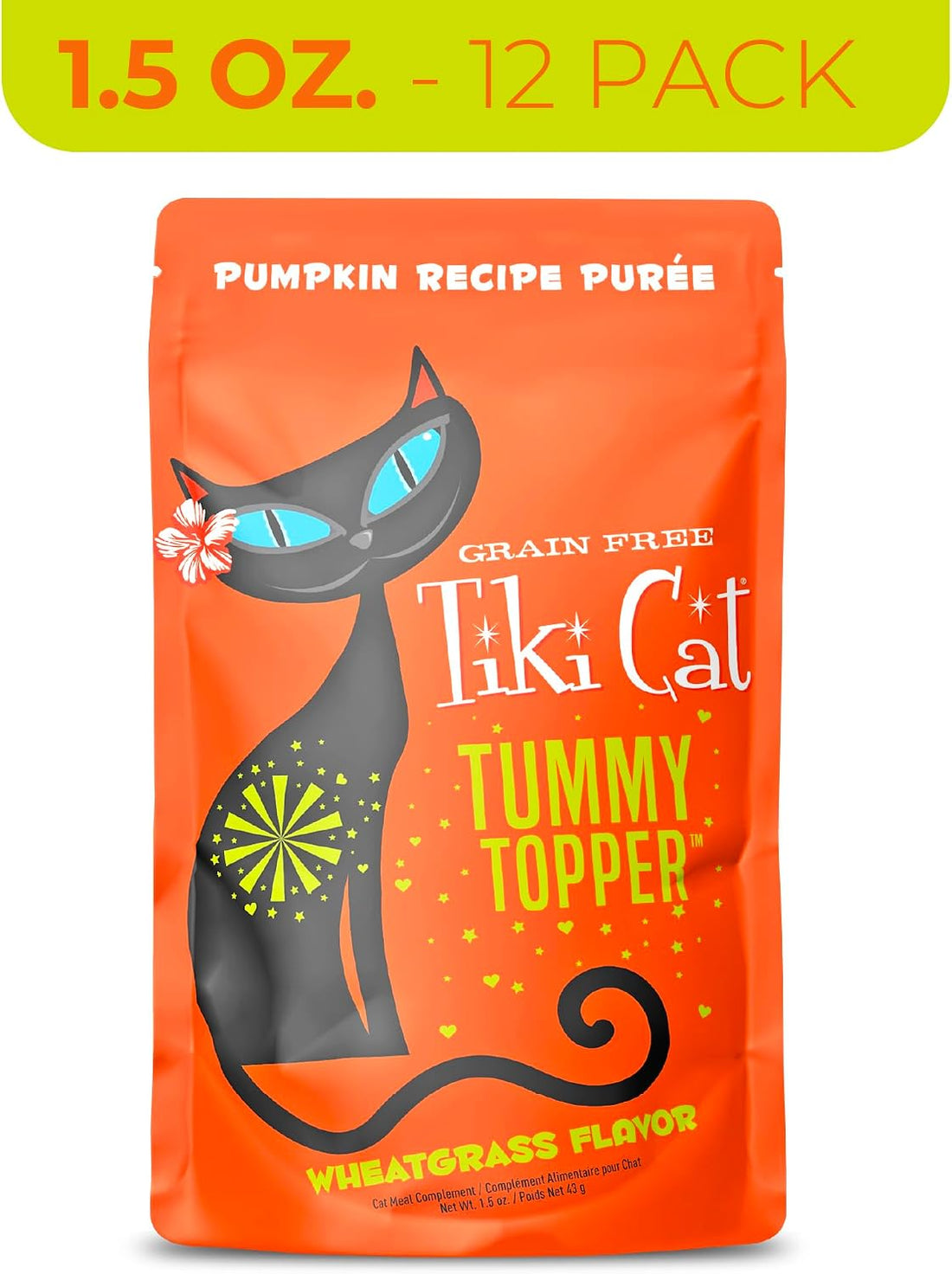 Tiki Cat Tummy Topper Cat Food Topper, Pumpkin Purée, 1.5oz, 12ct