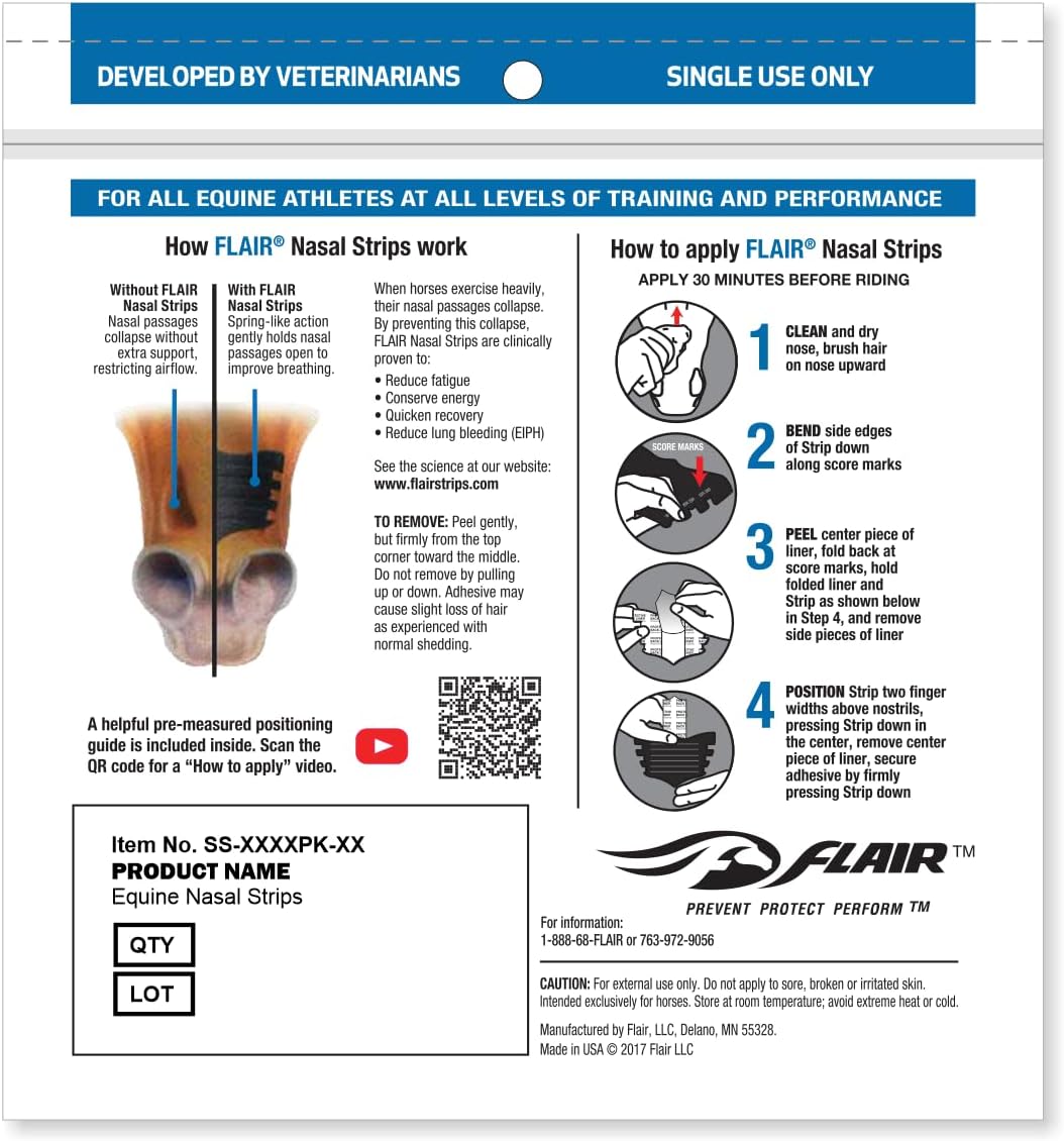 Flair Equine Nasal Strips for Horses