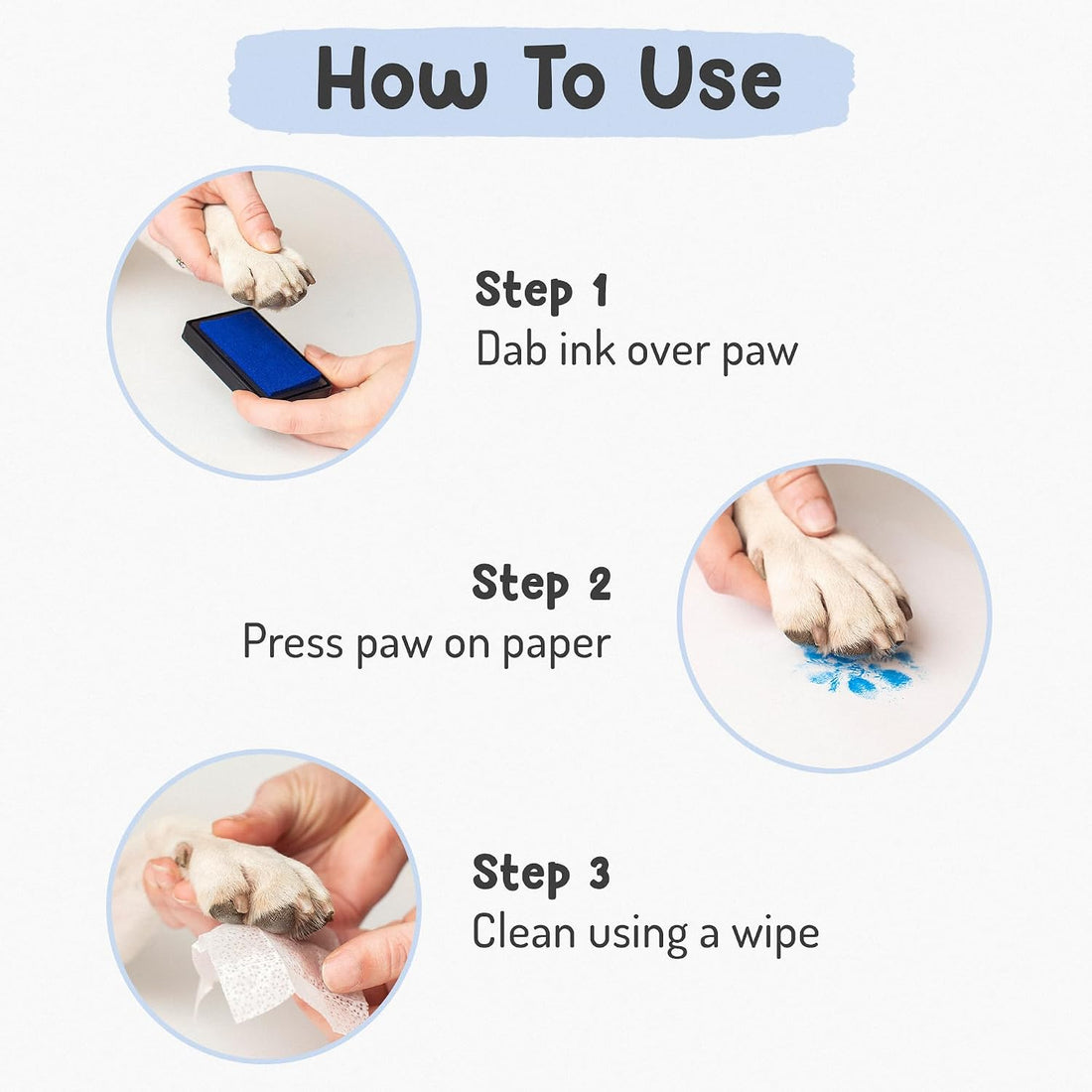 Pet Paw Print Impression Kit | Dog Ink Paw Print Kit