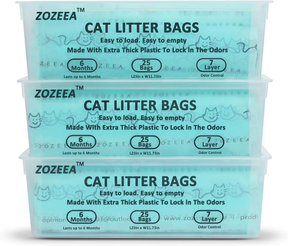 3 Pack Cat Litter Refill Bags for Easy Roll Litter Bin