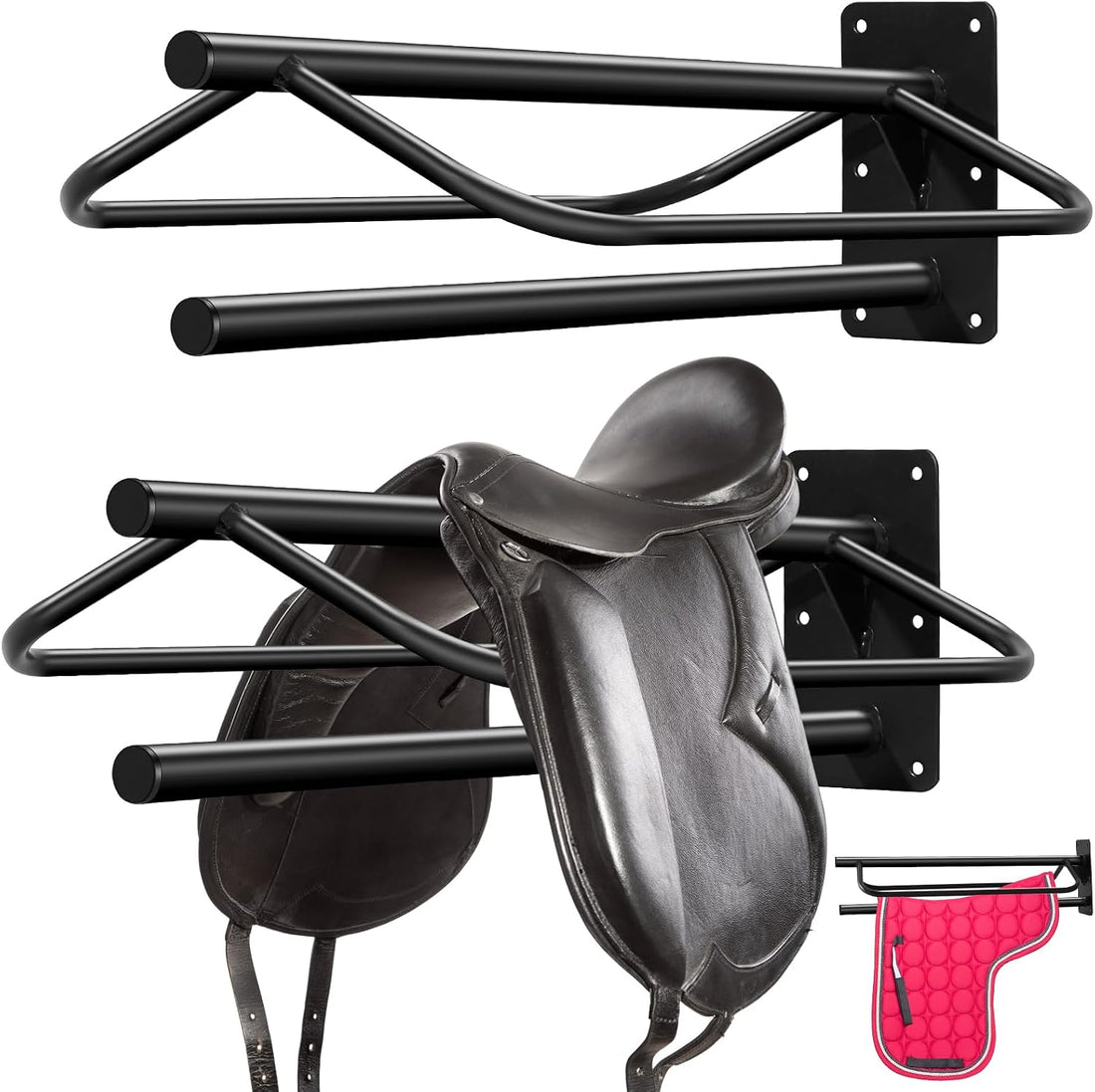 Paterr 2 Pcs Saddle Rack Wall Mount Heavy Duty Saddle Stand Pad Rack