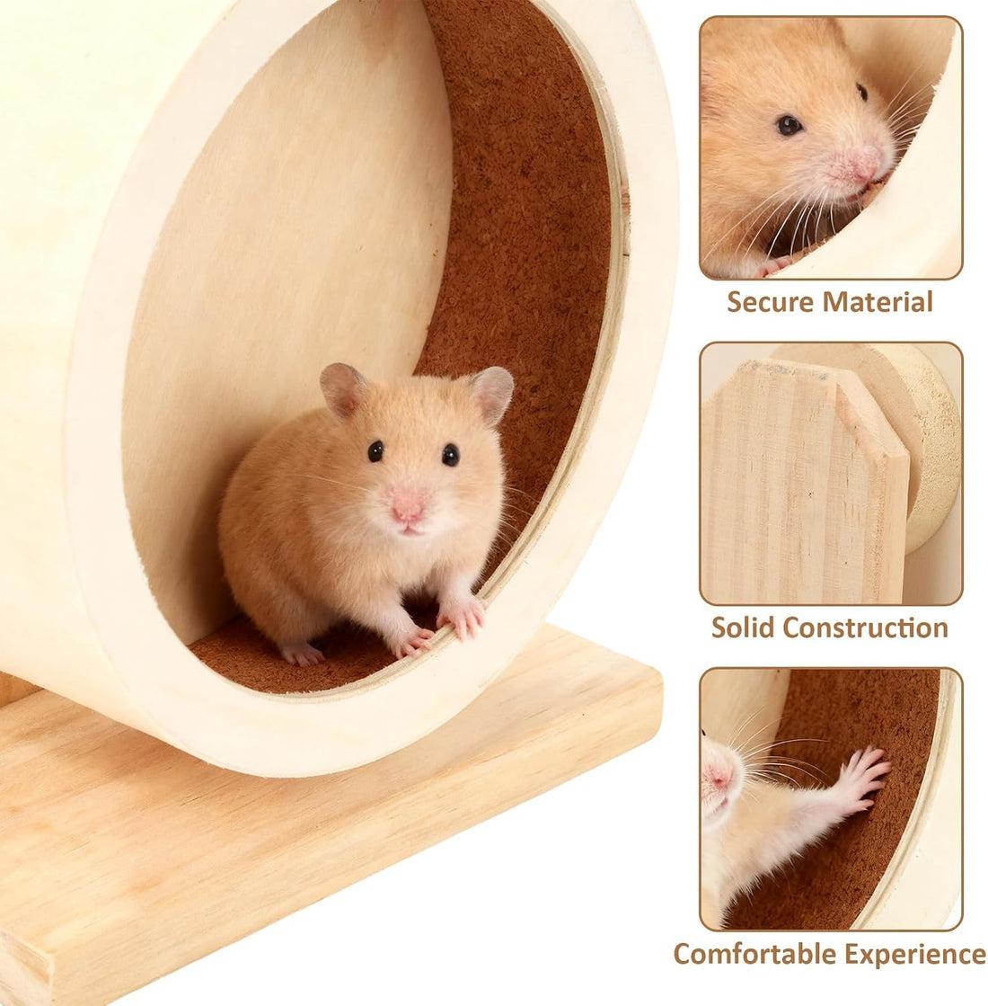 Wooden Hamster Wheels 5.7 Inch Silent Hamster Wheel