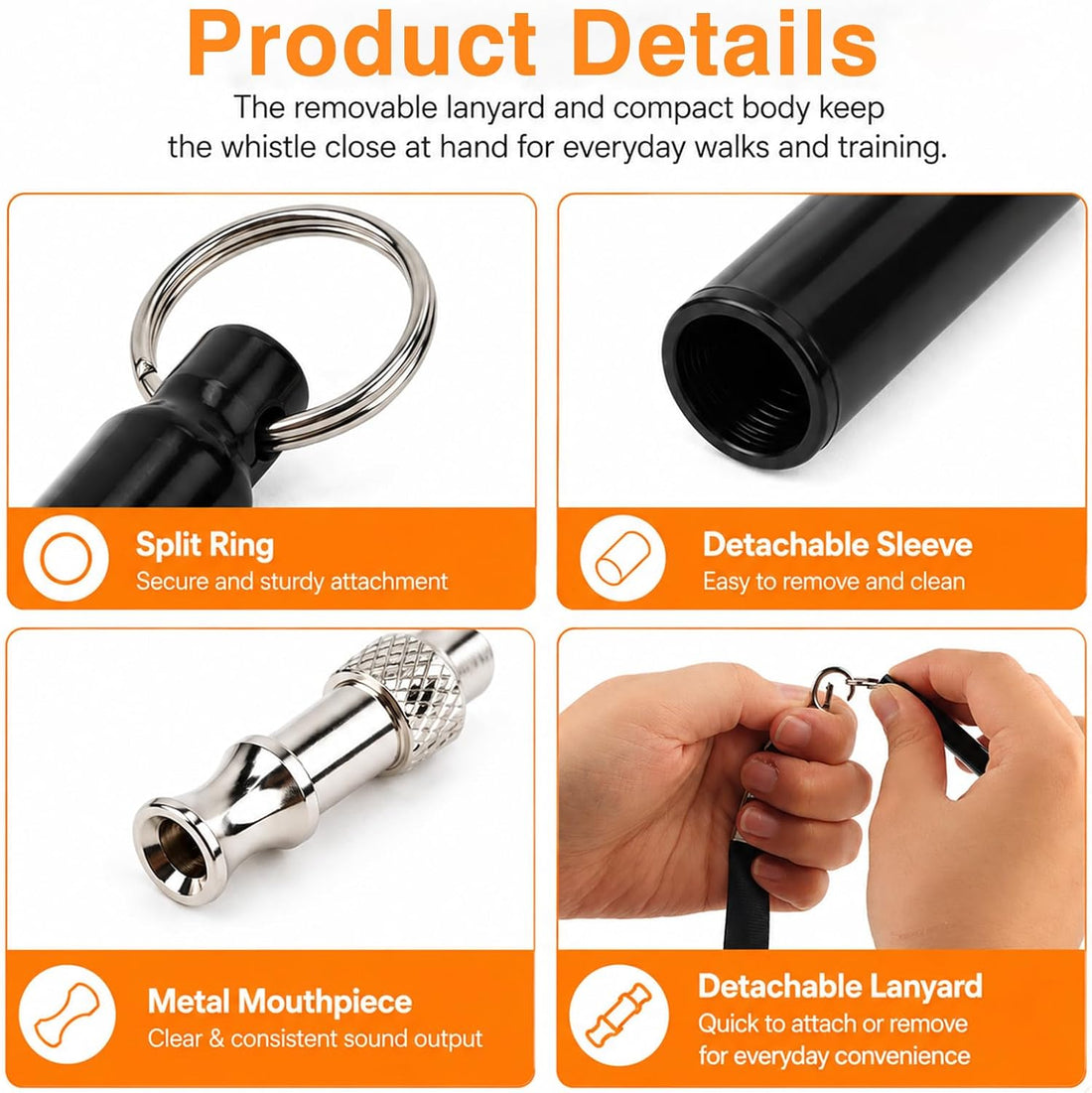 2‑Pack Dog Whistle Ultrasonic Silent, Dog Training Whistle for Recall