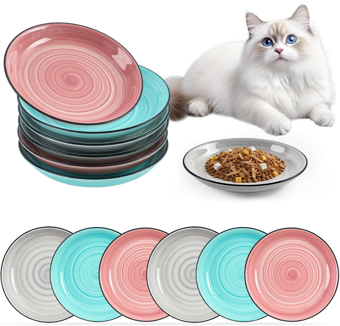 Ceramic Cat Bowls, 5.9 Inch Cat Food Bowl Whisker Friendly