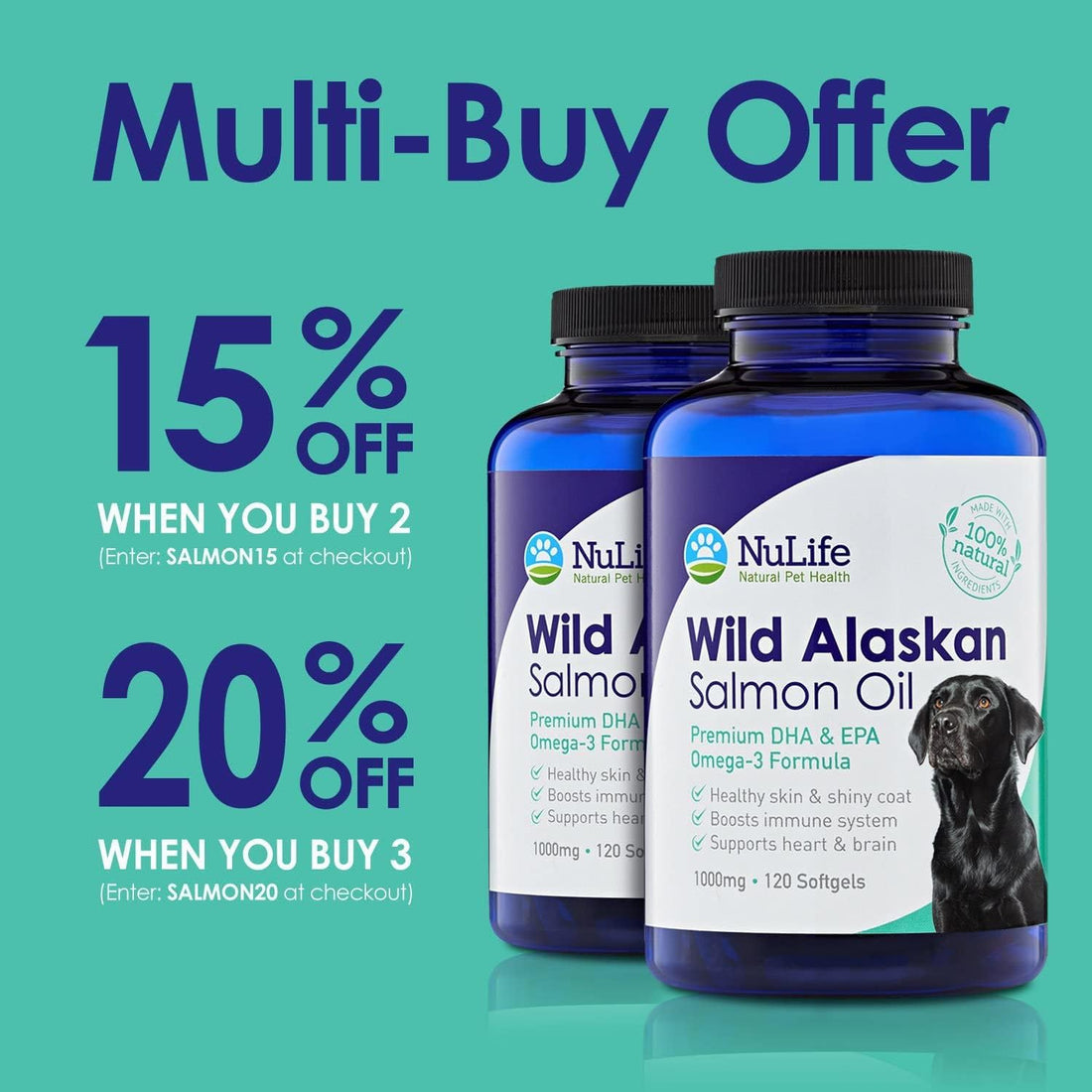 Pure Wild Alaskan Salmon Oil for Dogs