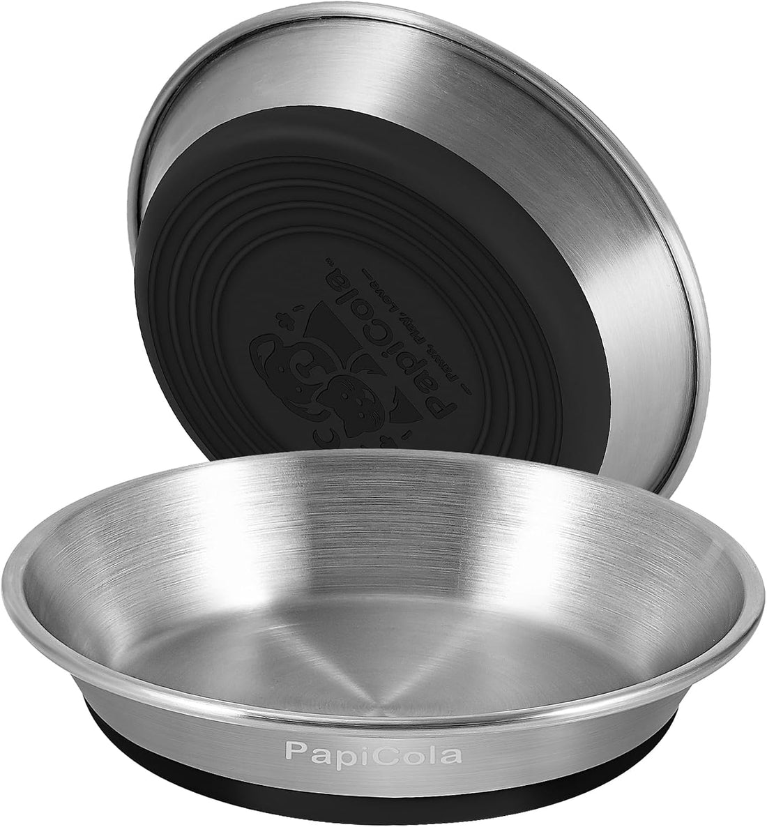 Stainless Steel Cat Bowl 2PC, Non-Slip cat Food Dish, Metal Cat Bowl