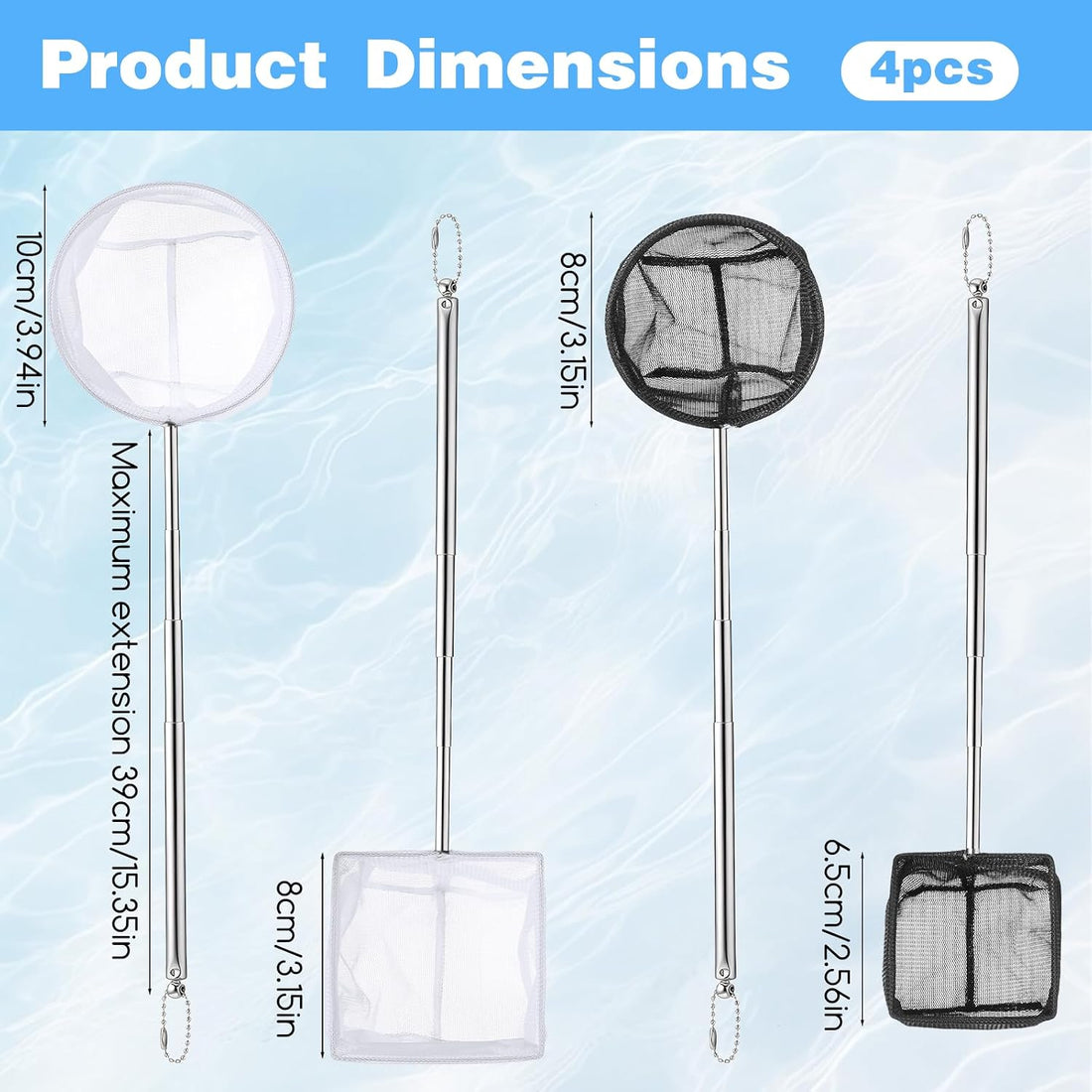 Jeffdad 4 Pcs Aquarium Shrimp Net