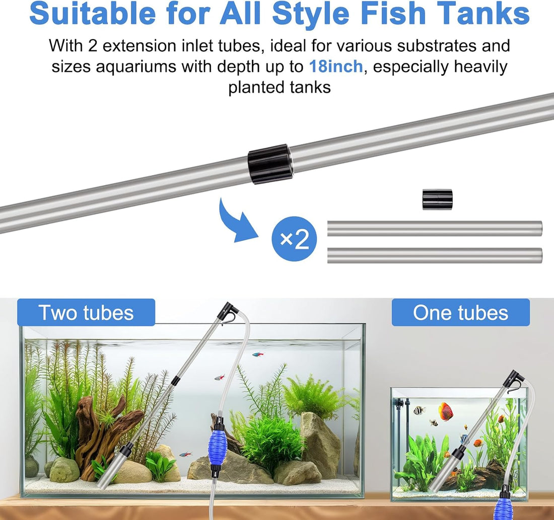 fishkeeper 4-in-1 Aquarium Siphon Gravel Cleaner