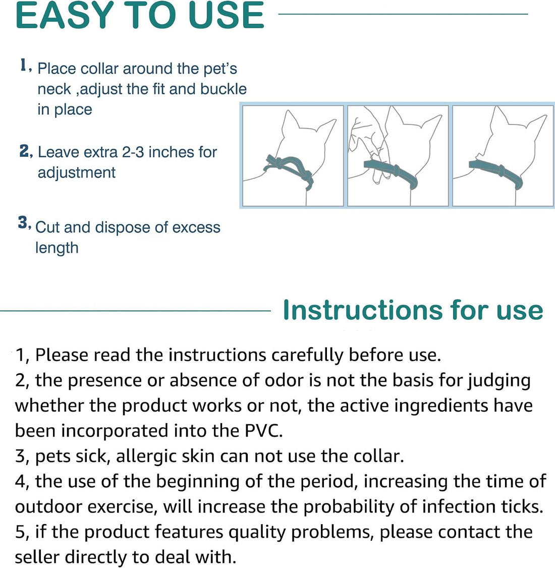 Natural Flea and Tick Collar for Puppies - 12-Month Protection