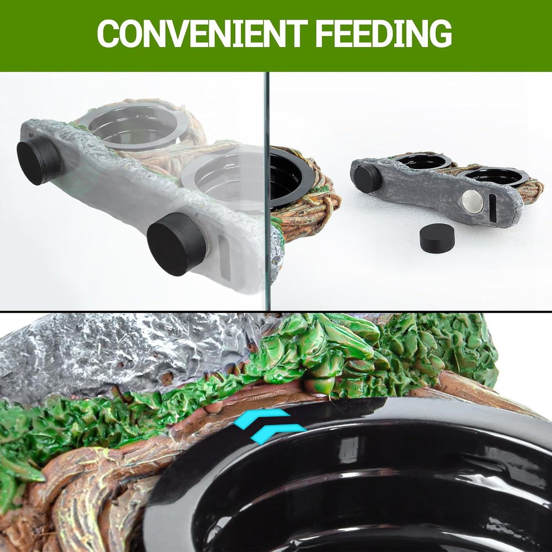 REPTI ZOO Magnetic Reptile Feeding Ledge