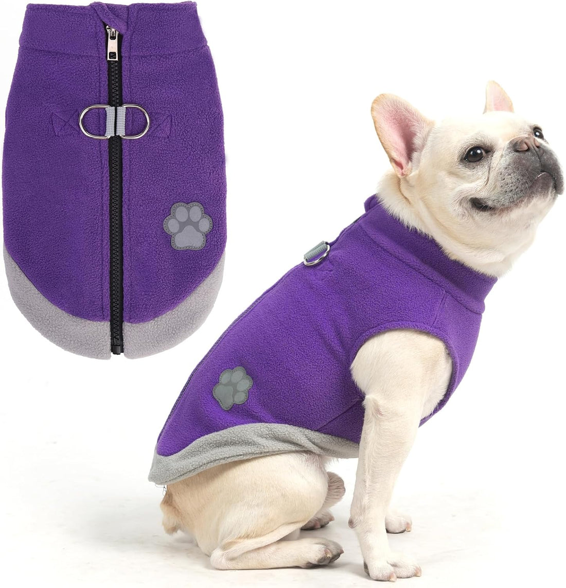 Mihachi Dog Fleece Vest Sweater Zip Up Warm Pullover Step-in Dog