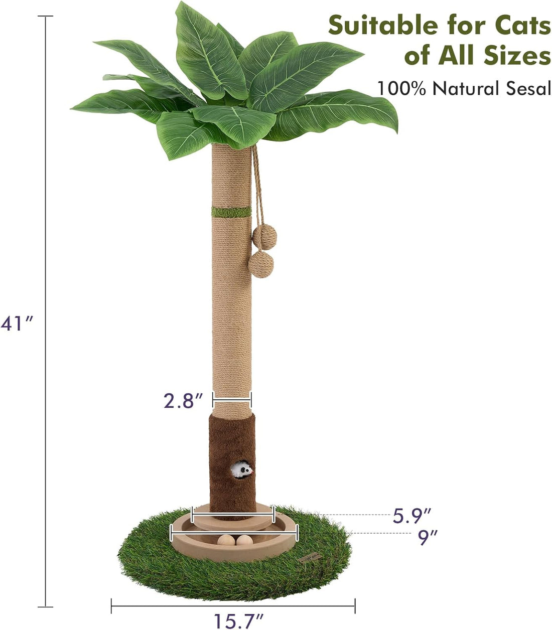 Woochpet Cat Scratching Post 35'' Tall Cat Scratcher Tree Tower
