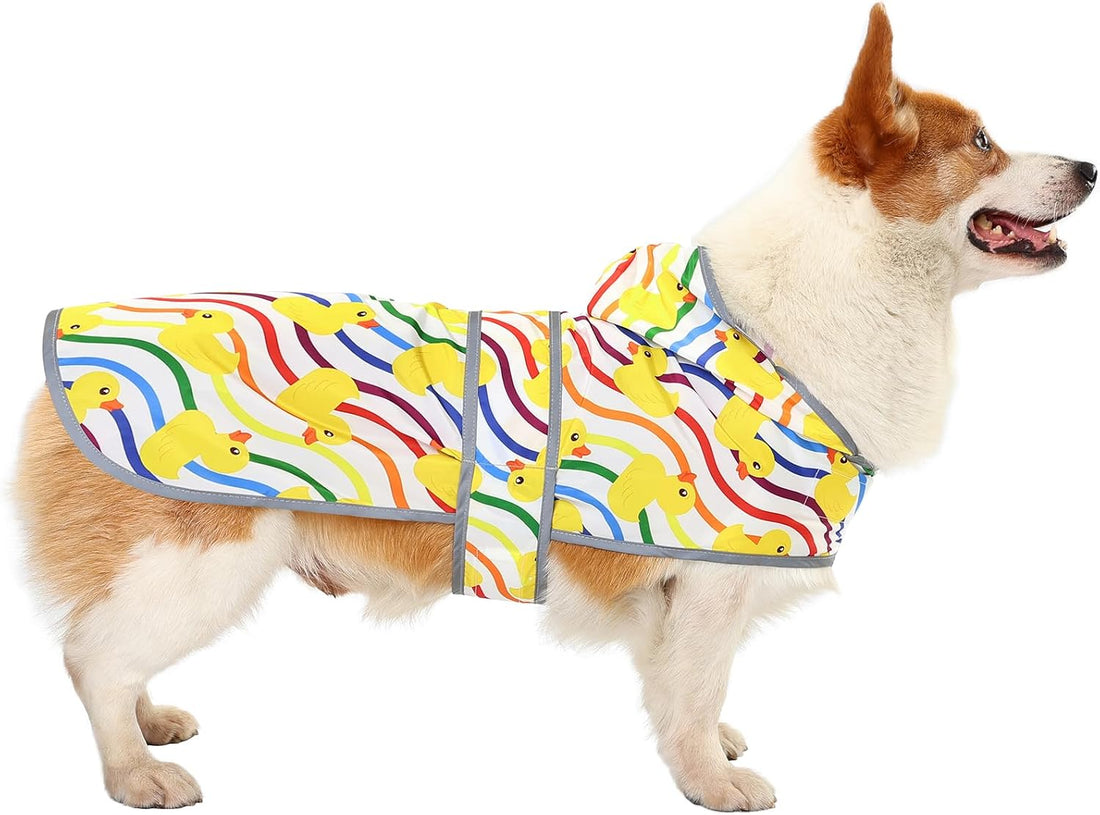 Dog Raincoat, Waterproof Dog Rain Jacket with Hood