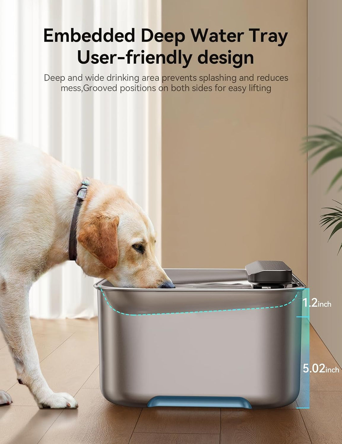 3.2Gal Stainless Steel Dog Water Fountain for Large Dog
