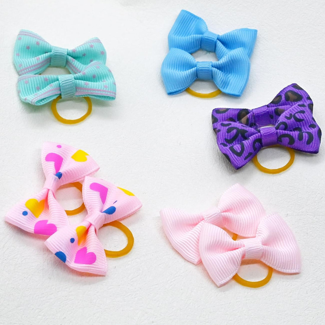 JUCCPUL Dog Hair Bows Cute Puppy Dog Bowknot Hair Ties Bulk