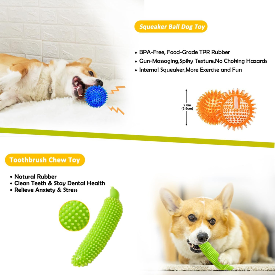 Aipper Dog Toys 25 Pack for Fun and Teeth Cleaning