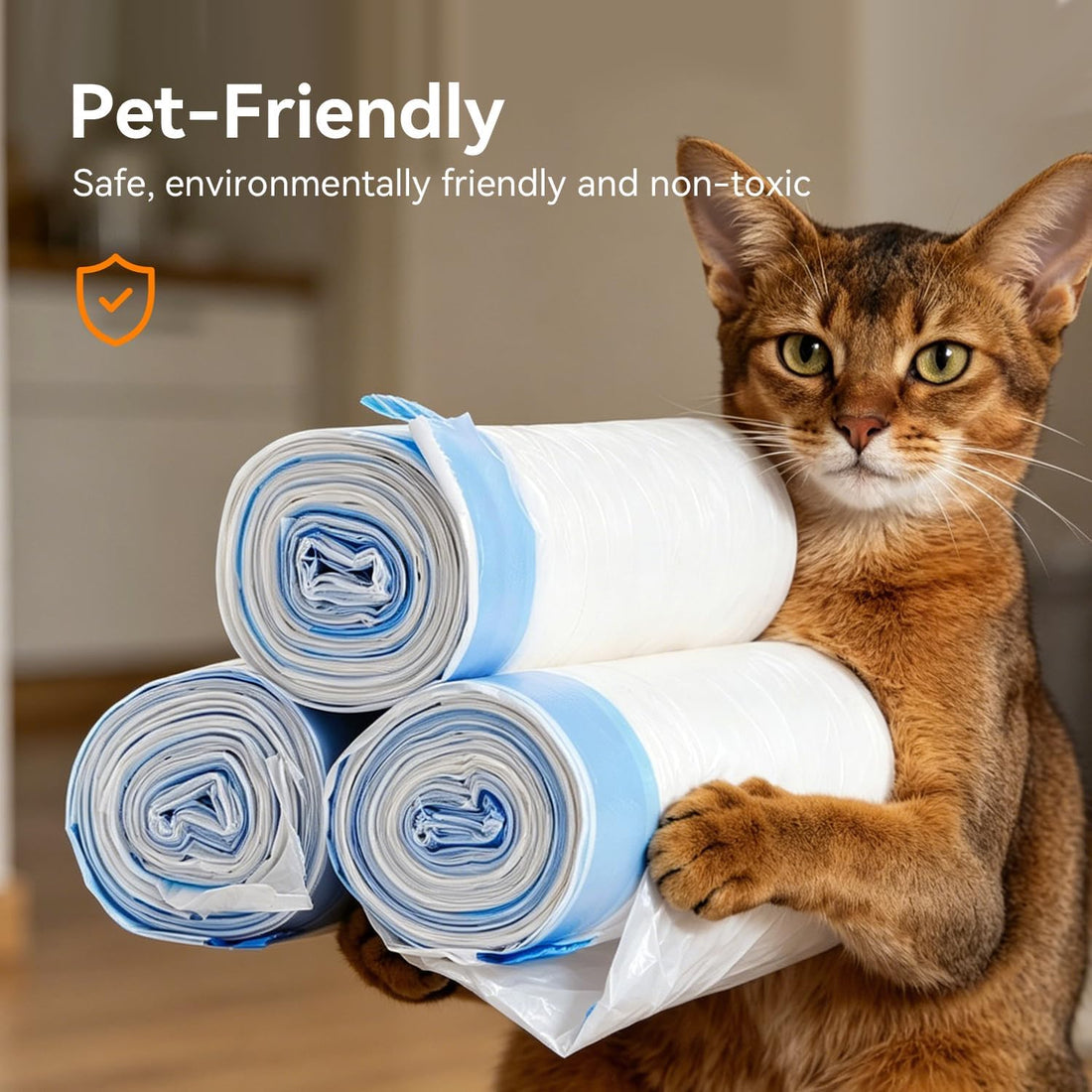 Automatic Self-Cleaning Cat Litter Box Replaced Trash Bags-3 Rolls