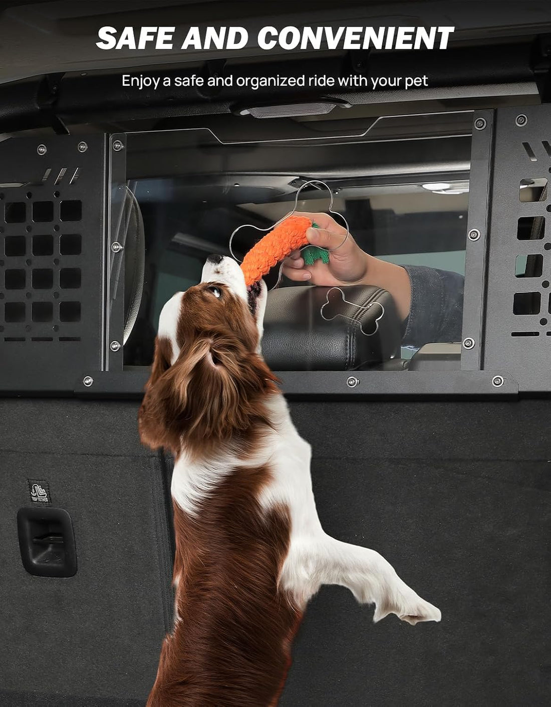 JOYTUTUS Heavy Duty Dog Car Barrier for Wrangler JL 2018-2023