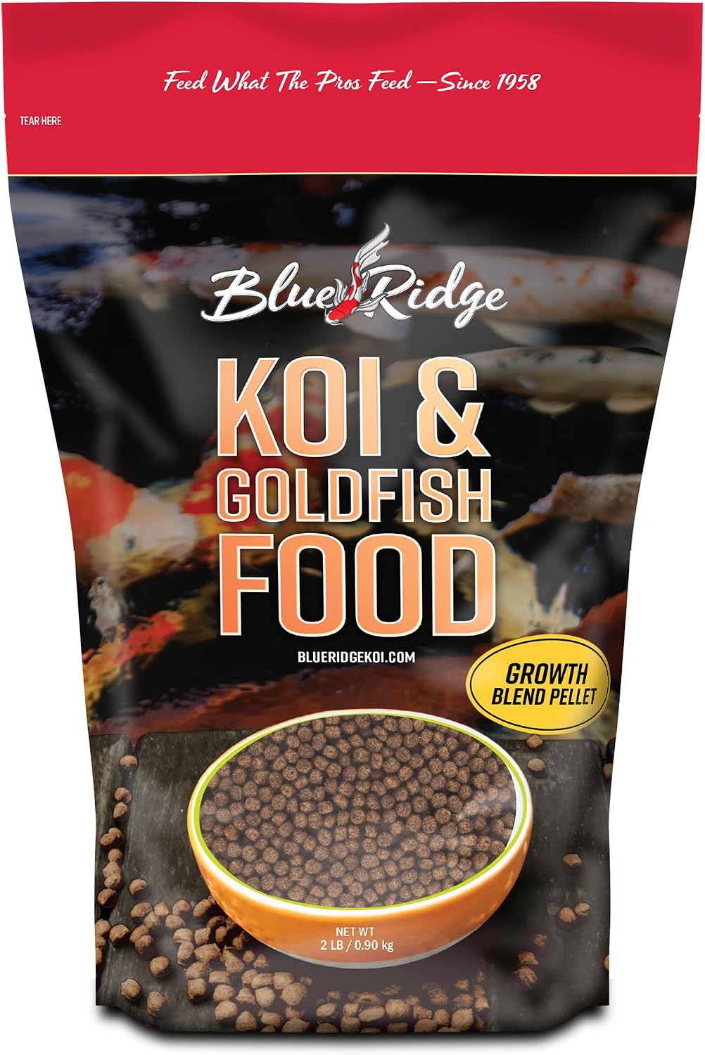 Blue Ridge Koi Fish Food, Growth Formula Blend, 3/16" Pellets, 2 lb