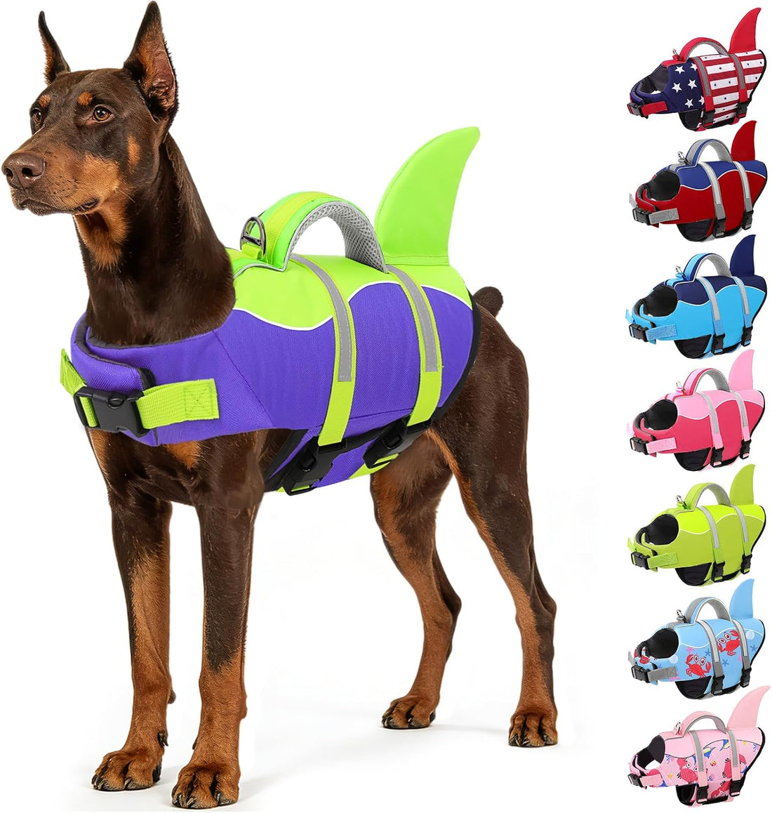 AOFITEE Dog Life Jacket High Buoyancy Shark Dog Life Vest for Swimming
