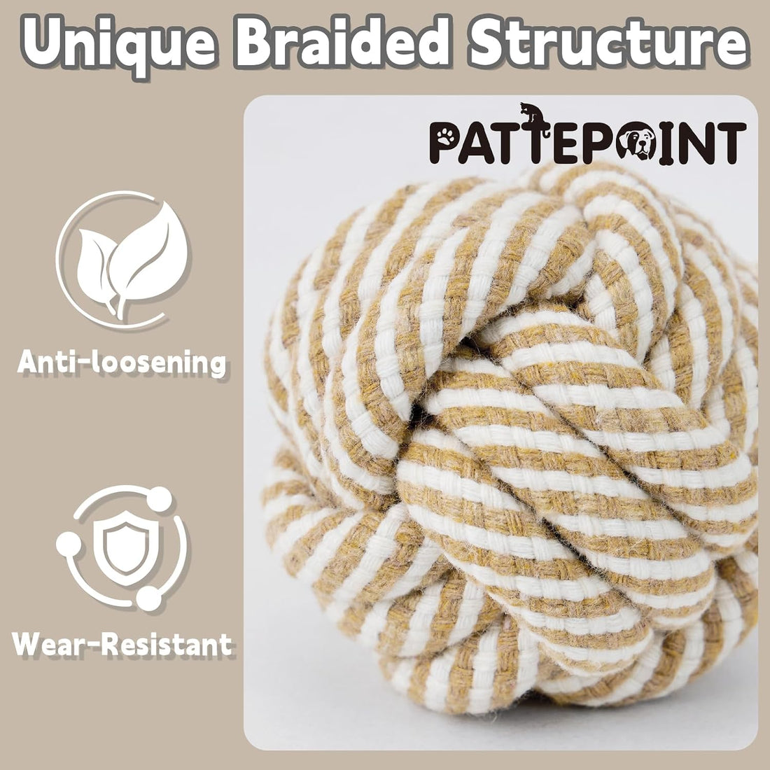 PATTEPOINT Dog Rope Toy for Small Dog 3pcs