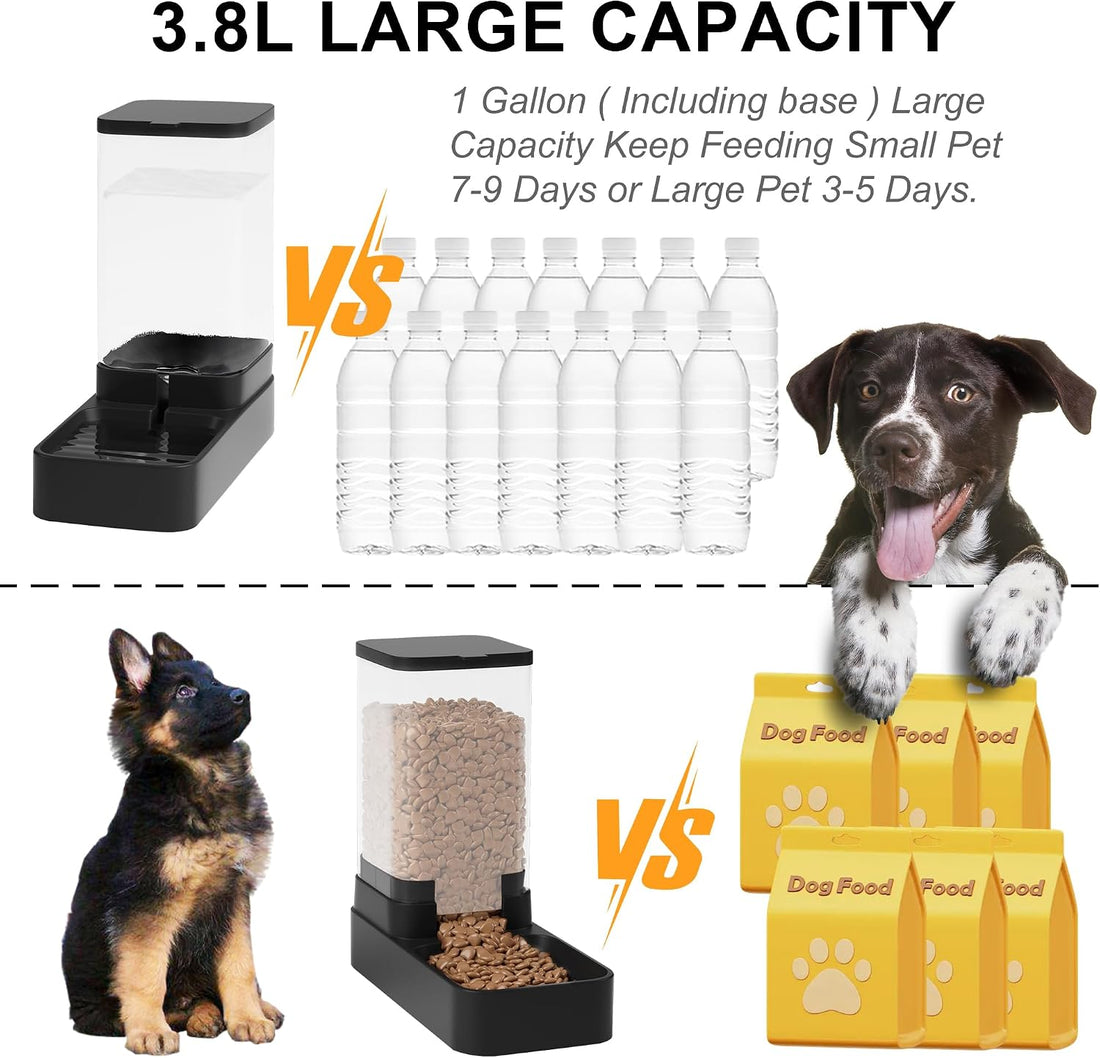 Automatic Cat Feeder and Water Dispenser in Set with Pet Food