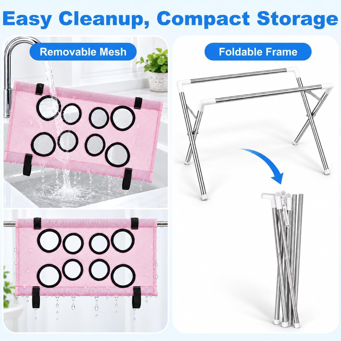 LUMIXA Dog Grooming Hammock Stand, Foldable Pet Bath Hammock