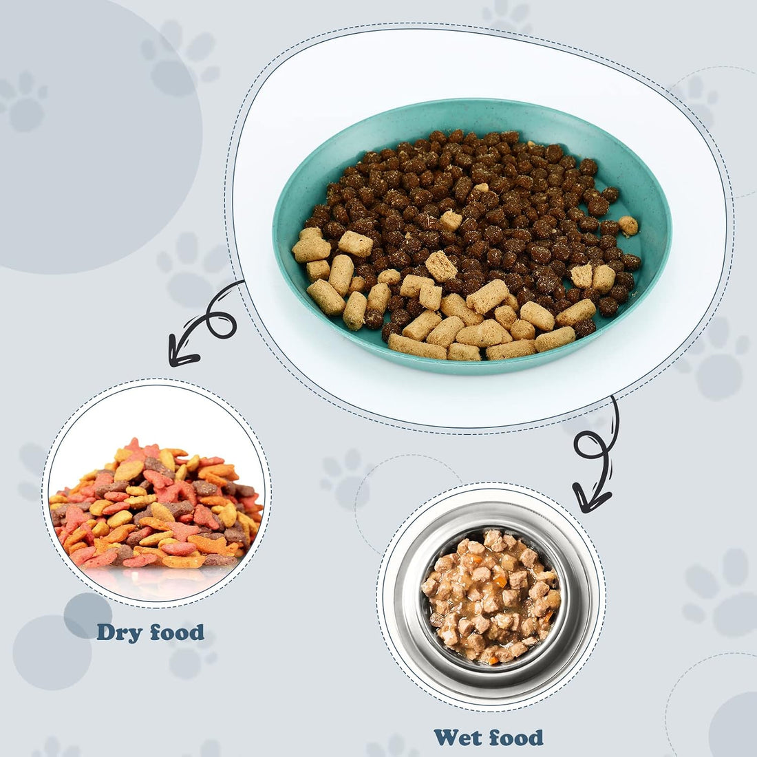 Gerrii 12 Pcs Cat Dish 6 Inch Shallow Wide Cat Bowls