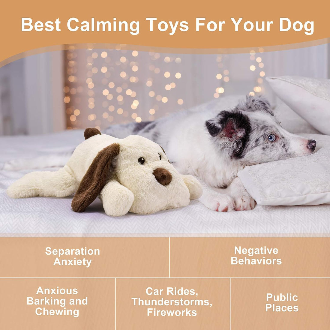 Moropaky Heartbeat Puppy Toy Dog Heartbeat Toy for Anxiety Relief