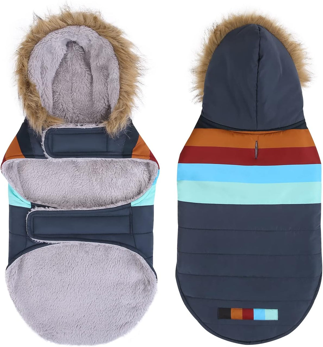 HDE Dog Puffer Jacket Fleece Lined Warm Dog Parka Winter Coat
