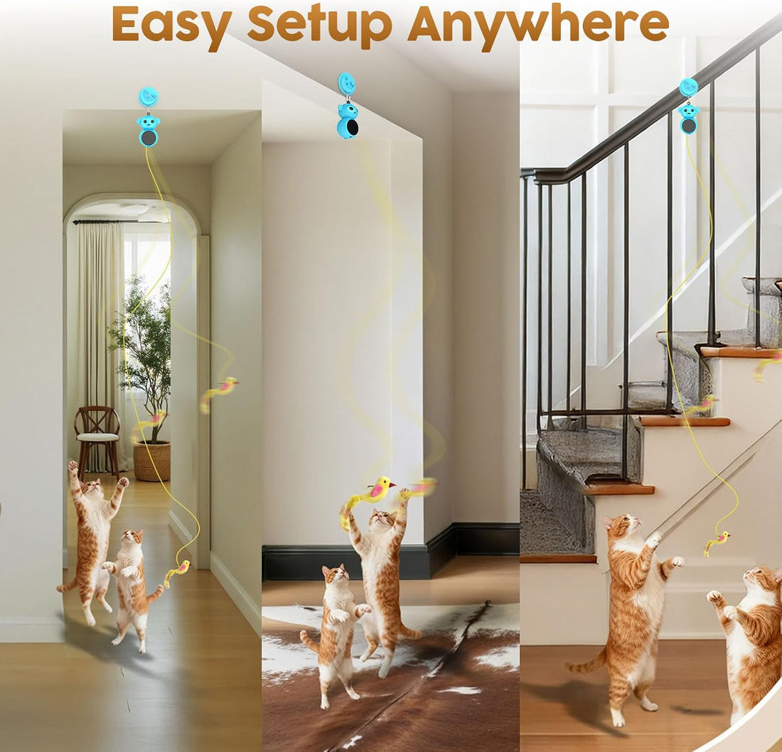 2-in-1 Interactive Laser Pointer Cat Toy & Flying Bird Wand