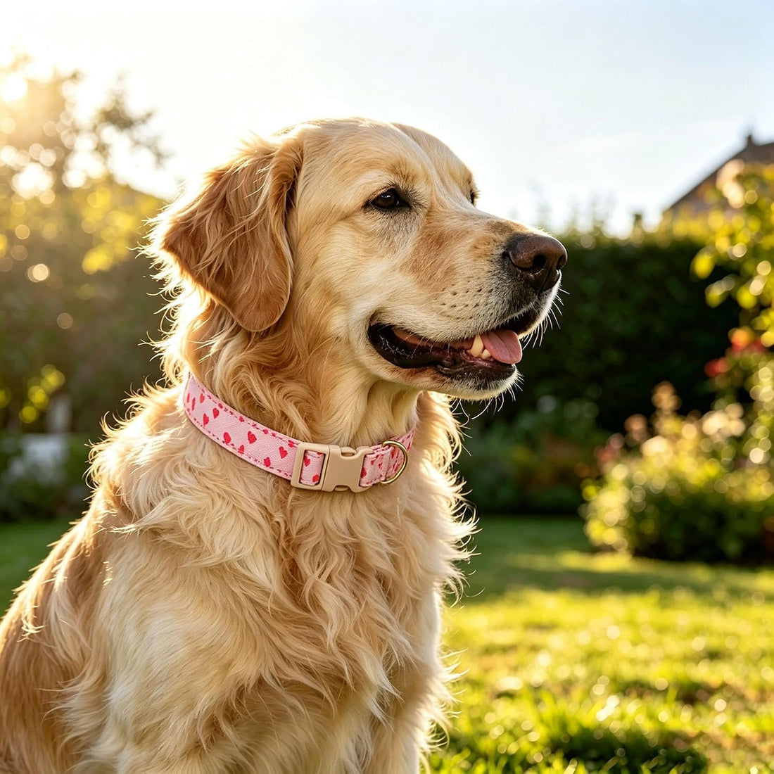 Dog Collar for Small, Medium & Large Dogs(PinkHeart,S)