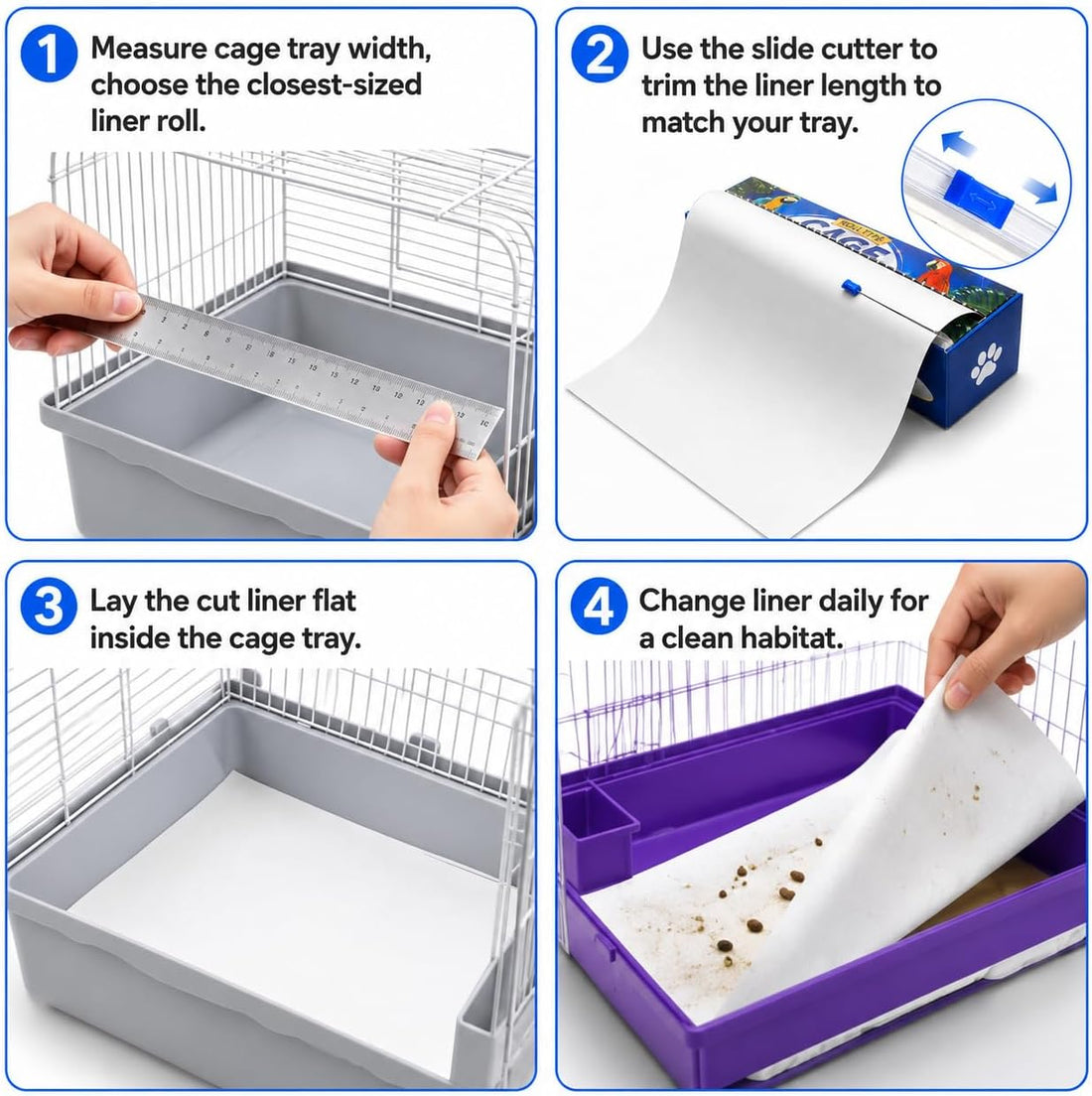 Disposable Bird Cage Liners with Slide Cutter