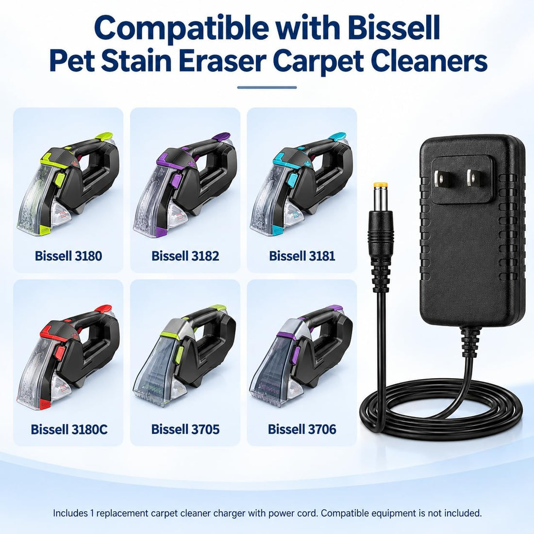 10V 0.63A Power Adapter Compatible with Bissell 3180 3182 3181 Stain