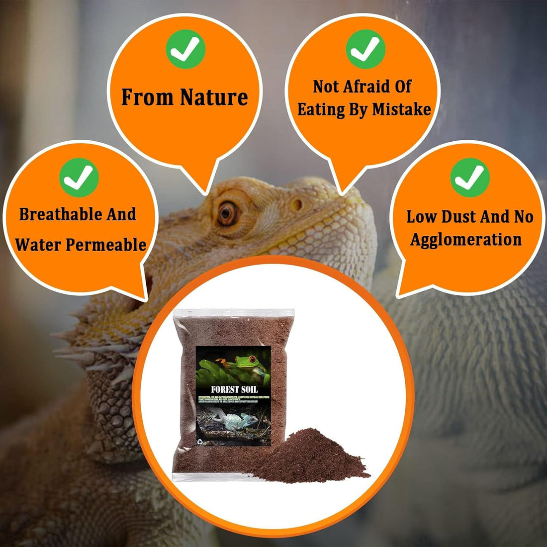 BNOSDM Reptile Soil Substrate Fluffy Small-Strand Reptile Substrate