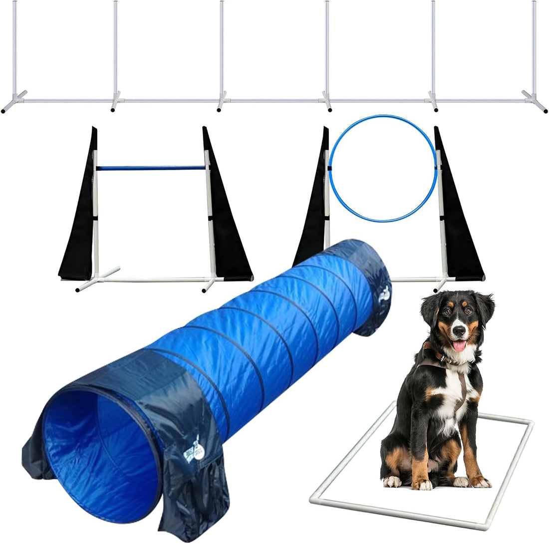 Dog Agility Course Backyard Set, Dog Agility Equipment, Weave Poles