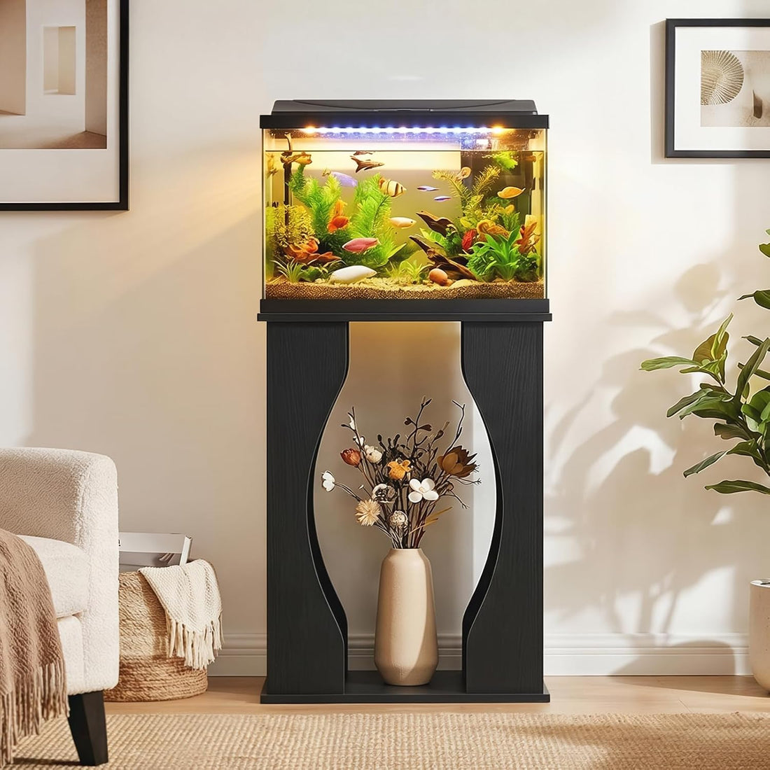 HOOBRO 10-Gallon Aquarium Stand, 2-Tier Fish Tank Stand, Modern
