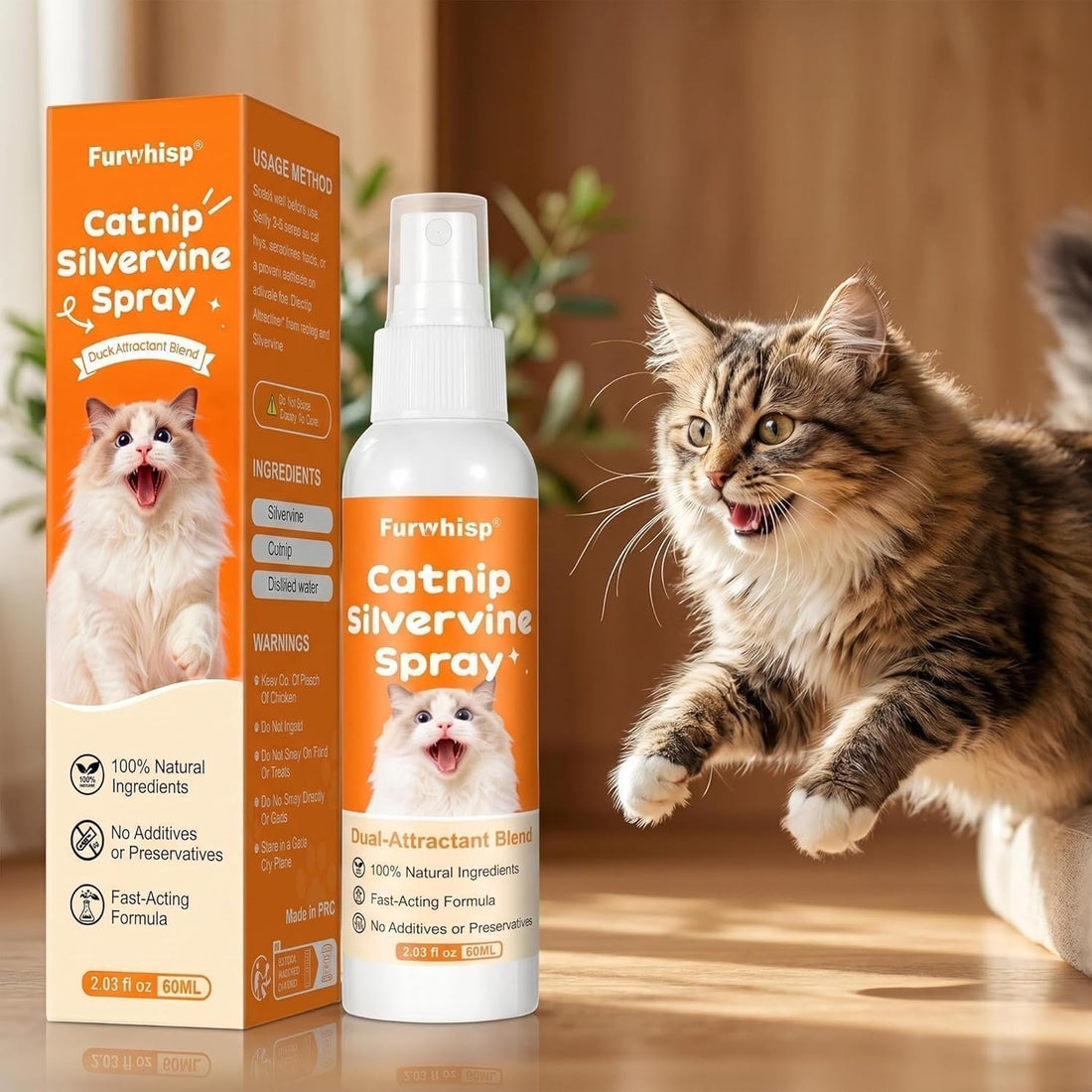 Catnip Spray with Silvervine for Cats, Indoor & Scratching Post