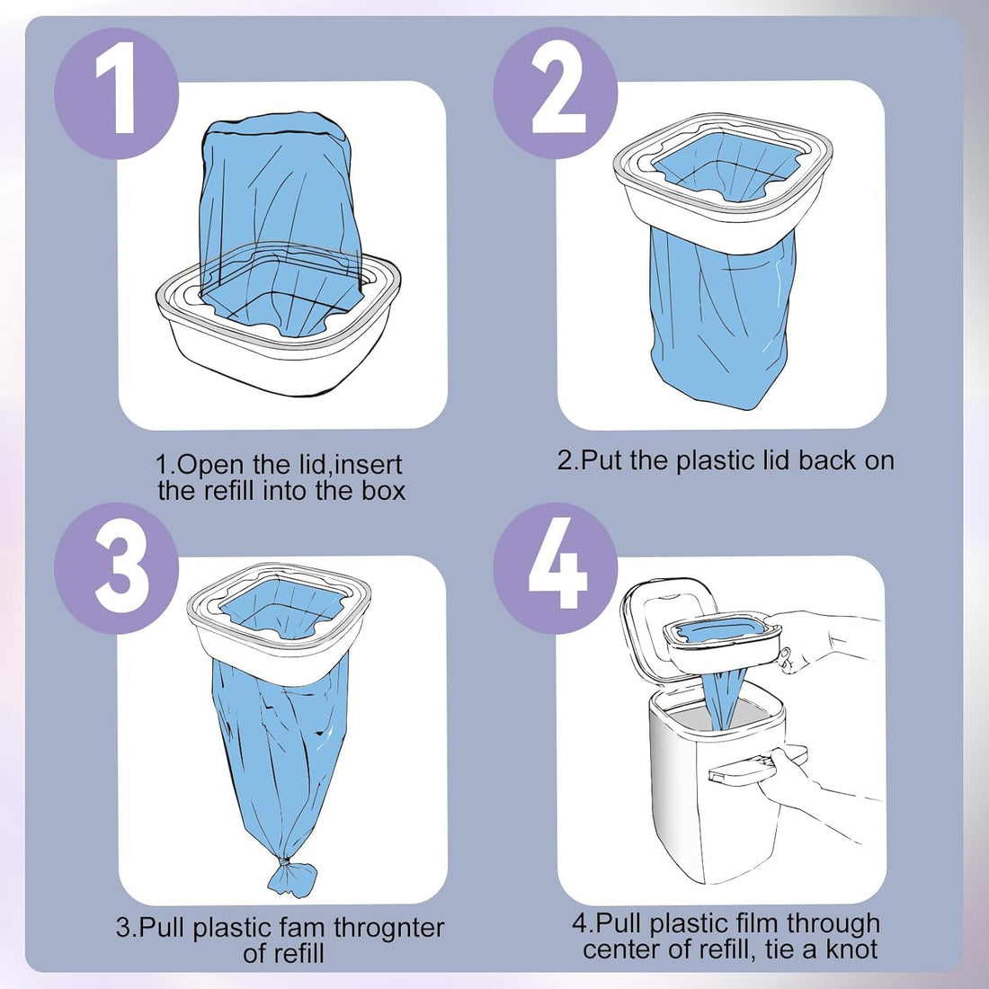 12 Pack Cat Litter refill Bags,Compatible with Genie Litter Refills