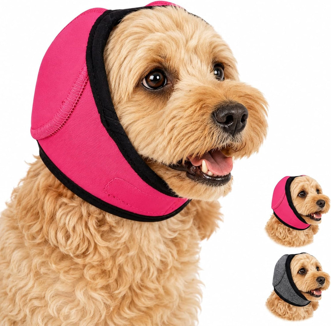 Dog Head Wrap for Noise Protection, Pink: