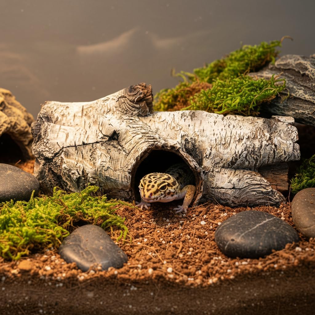 JIHAQUA Aquarium Resin Bark Terrarium Decor, Lizard