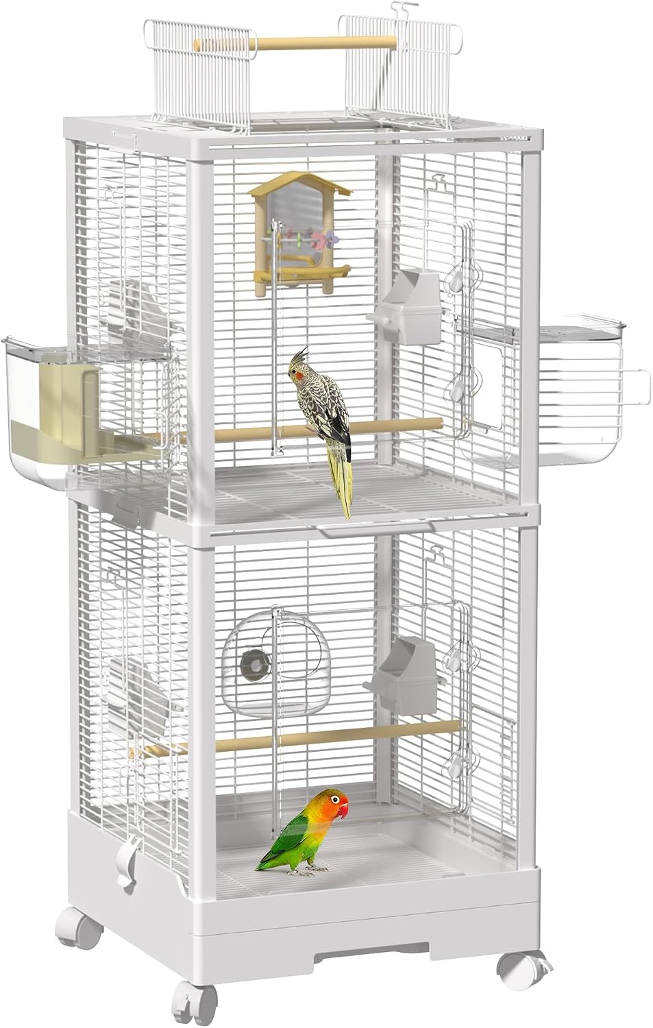 39-inch Large Double-Layer Bird Cage,Bird Flight Cage with Perch