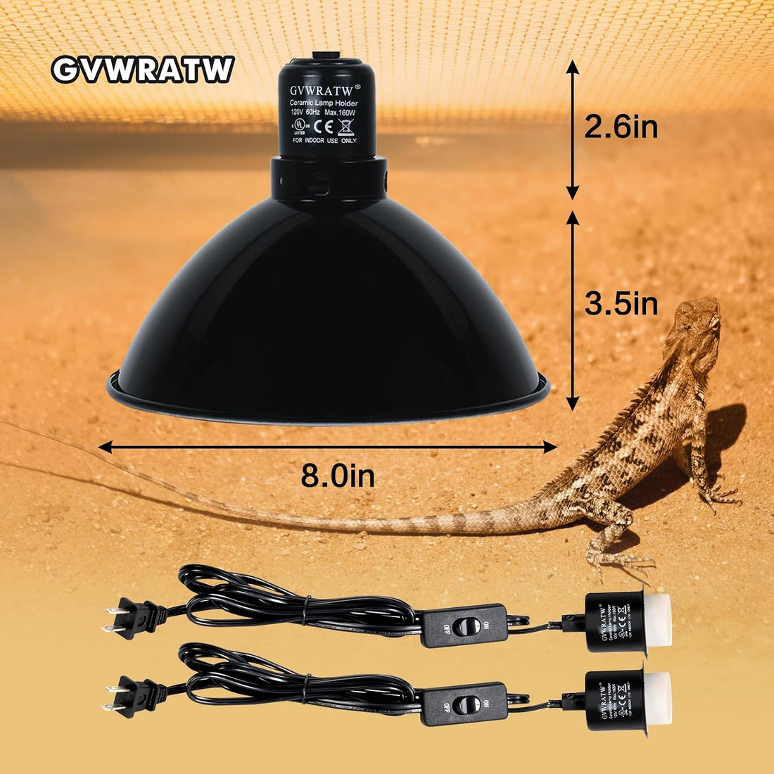 8.5-inch Standard Lamp Dome for Reptile Heating Lamps