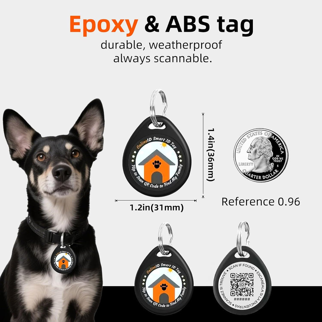 1 Pack Personalized Cat Tags,QR Code Pet ID Tags with Online Profile