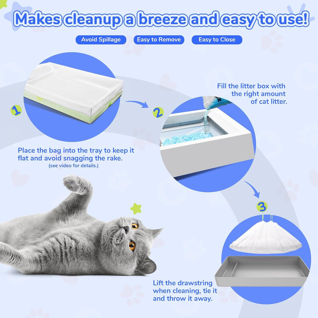 Cat Litter Liners for Pet Scoop Free Crystal Litter Tray
